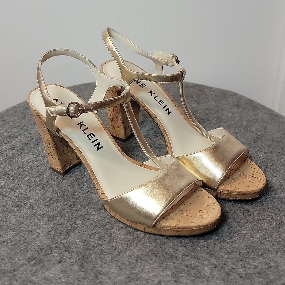 Anne Klein Vita Cork Heel Sandals